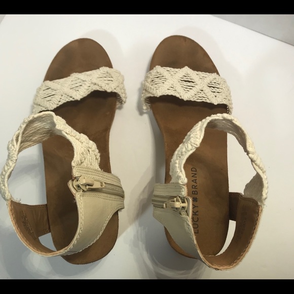 Womens Lucky Brand Kierlo Linen Macrame Fabric 8.5 - Picture 3 of 8